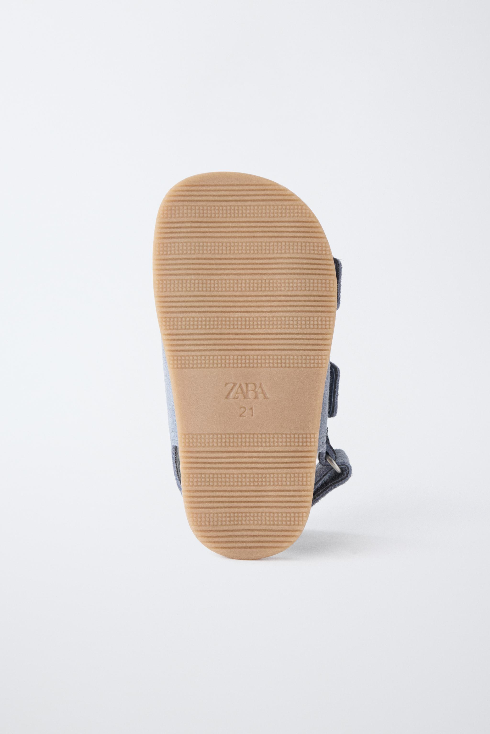 SANDALES PIEDS NUS DOUBLE BRIDE EN CUIR